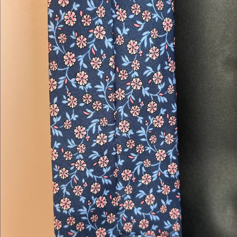 Burma Bibas Made in Italy Silk Blue Pink Floral Necktie Tie - Picture 13 of 13
